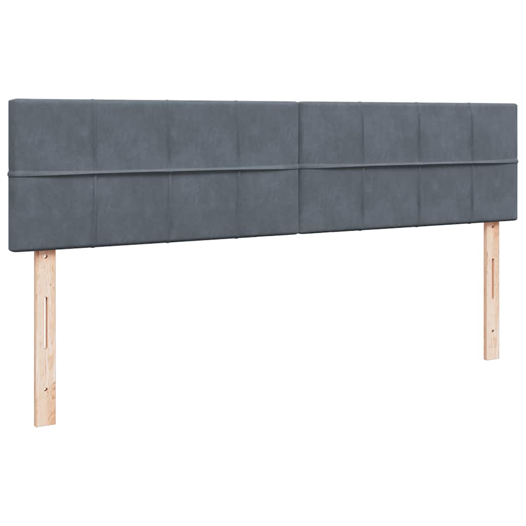 Cadre de lit ottoman avec matelas gris foncé 180x200 cm velours - XIOS