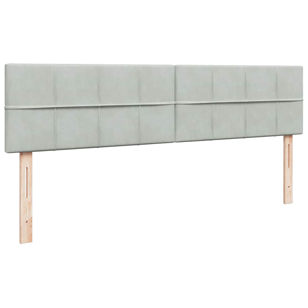 Cadre de lit ottoman avec matelas gris clair 200x200 cm velours - XIOS