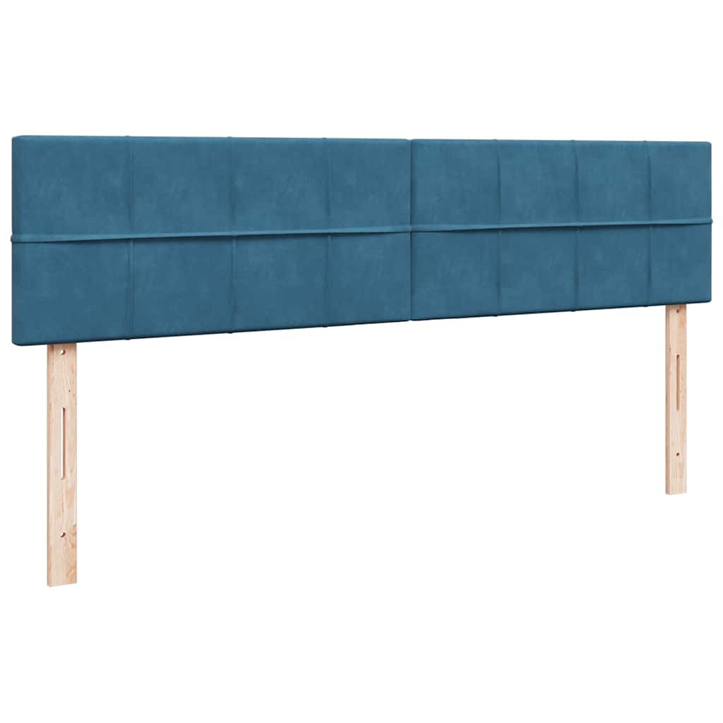 Cadre de lit ottoman avec matelas bleu foncé 200x200 cm velours - XIOS