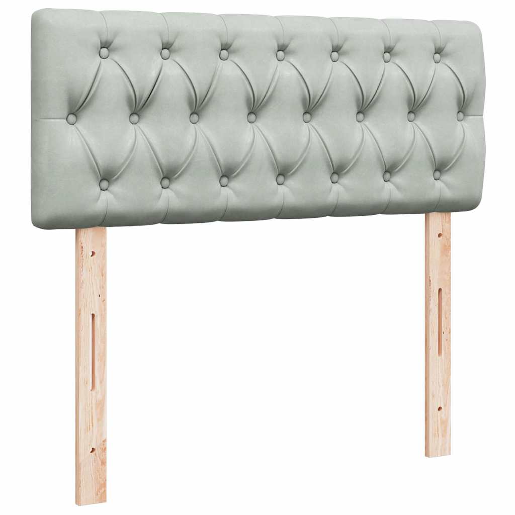 Cadre de lit ottoman et matelas gris clair 120x200 cm velours - XIOS