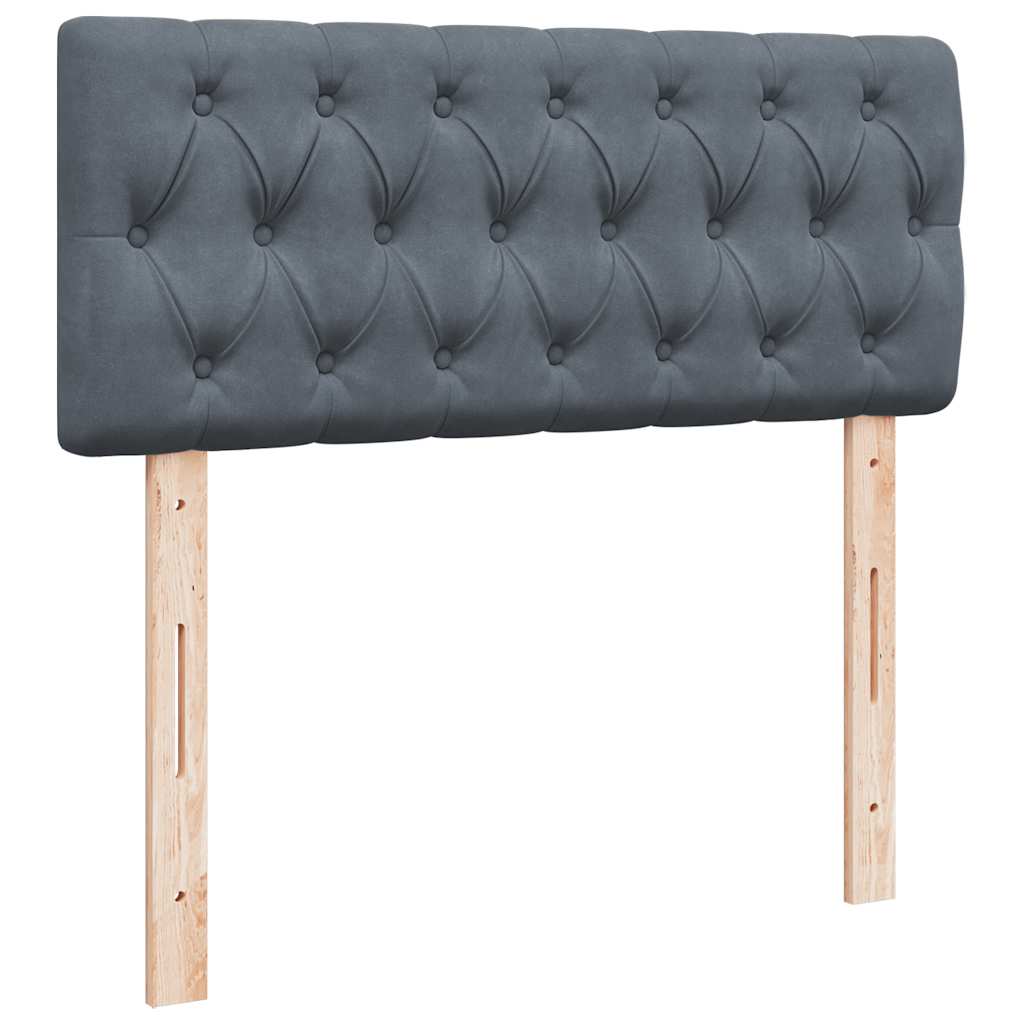 Cadre de lit ottoman et matelas gris foncé 120x200 cm velours - XIOS