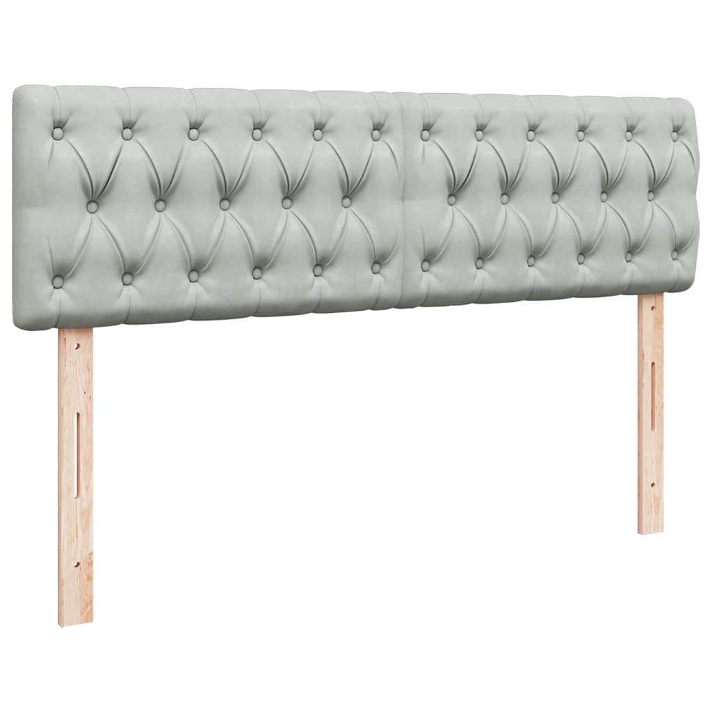 Cadre de lit ottoman avec matelas gris clair 140x200 cm velours - XIOS