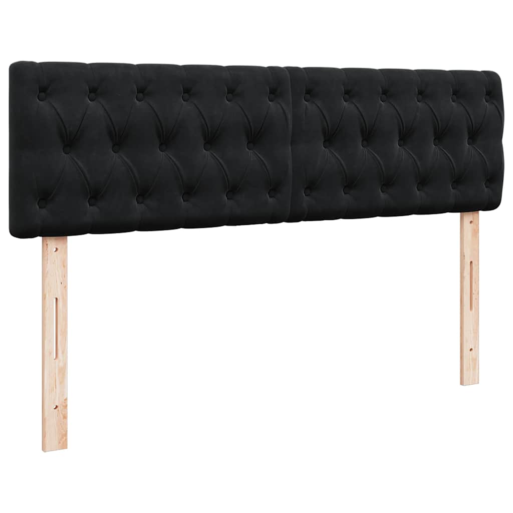 Cadre de lit ottoman avec matelas noir 140x200 cm velours - XIOS