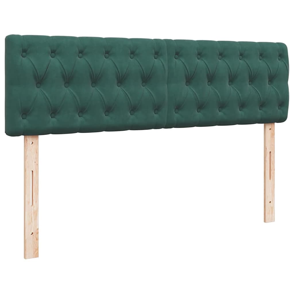 Cadre de lit ottoman avec matelas vert foncé 140x200 cm velours - XIOS