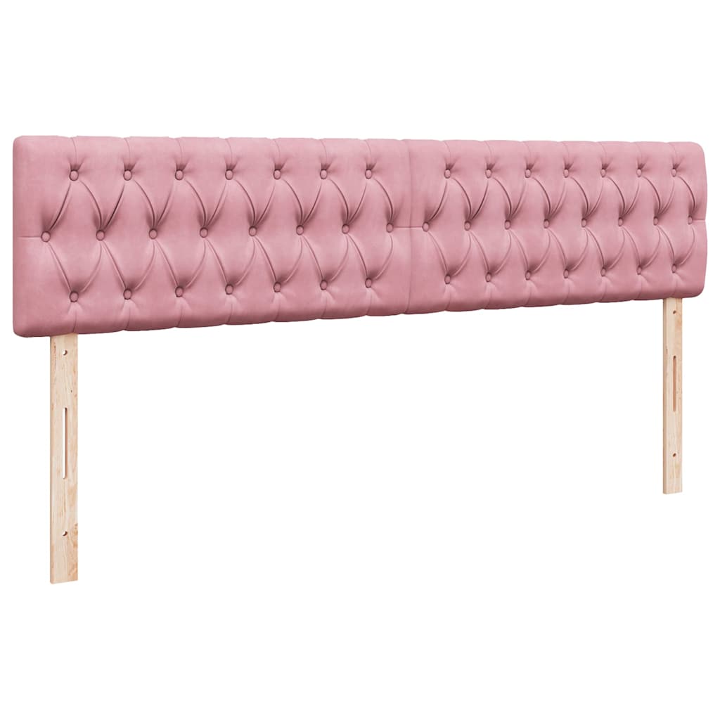 Cadre de lit ottoman avec matelas rose 160x200 cm velours - XIOS