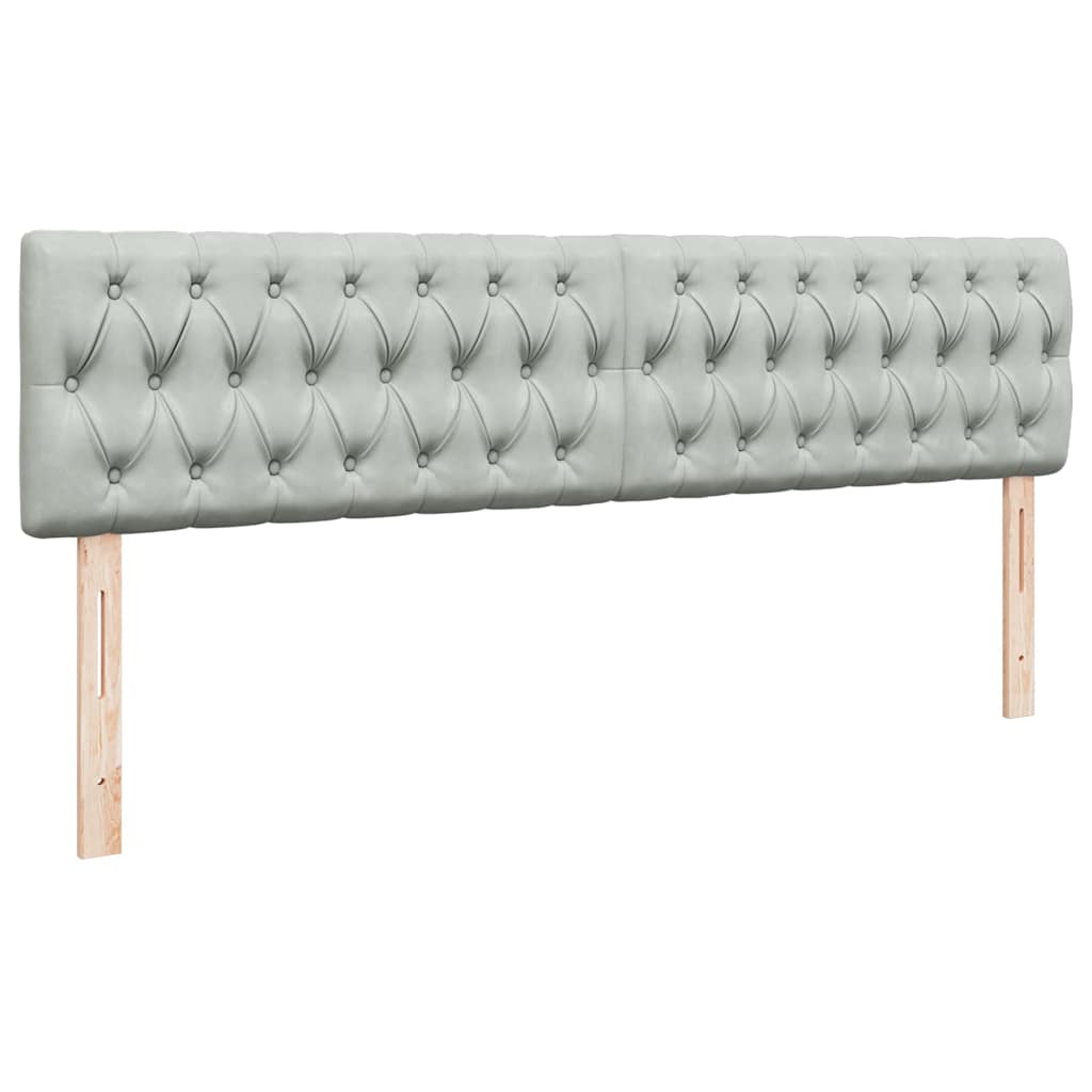 Cadre de lit ottoman avec matelas gris clair 200x200 cm velours - XIOS