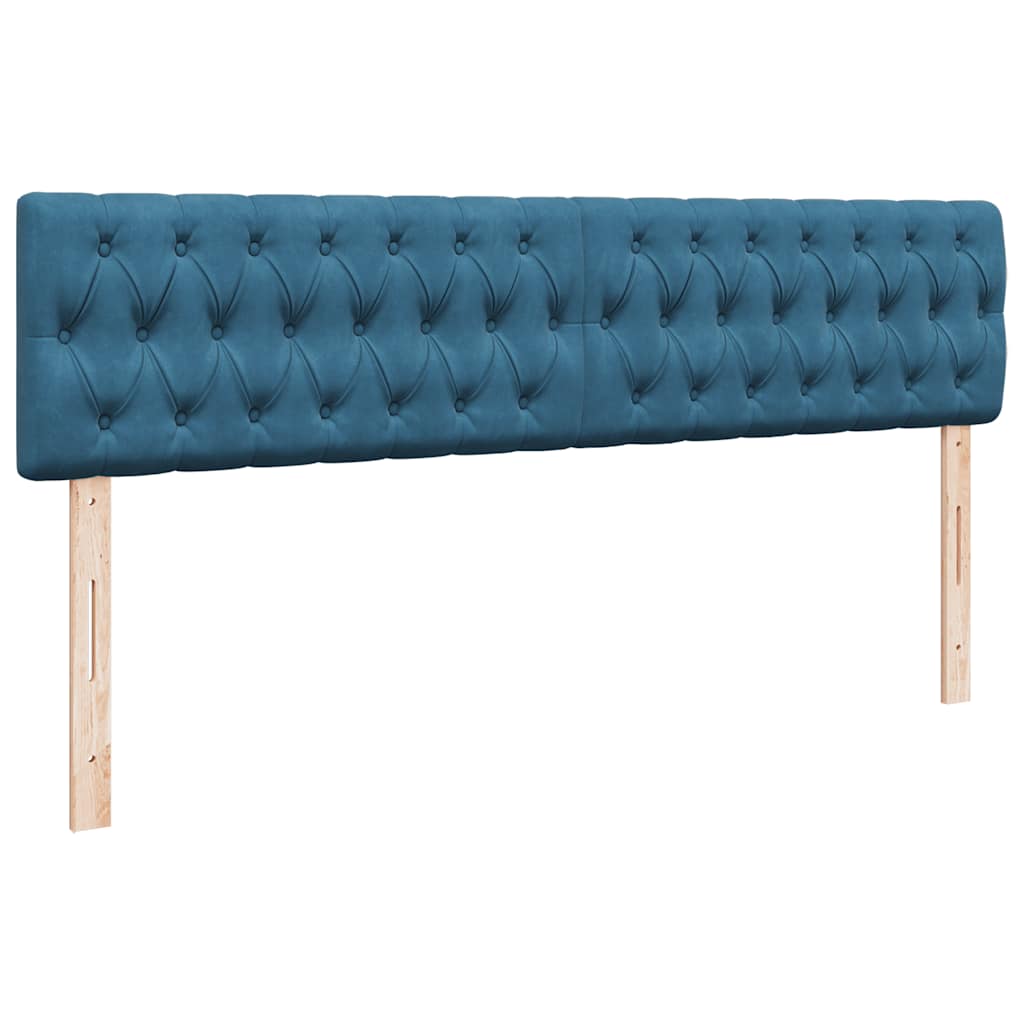 Cadre de lit ottoman avec matelas bleu foncé 200x200 cm velours - XIOS