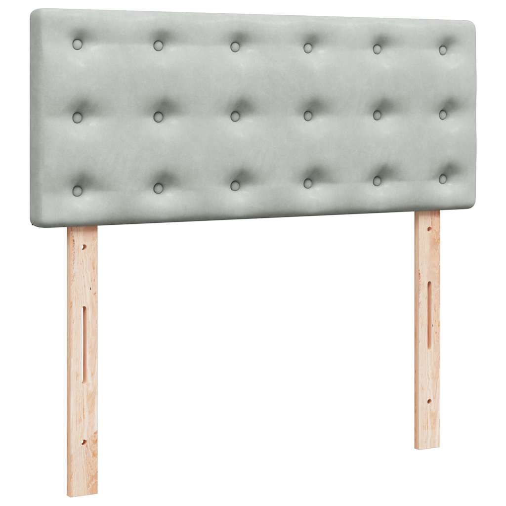 Cadre de lit ottoman et matelas gris clair 120x200 cm velours - XIOS