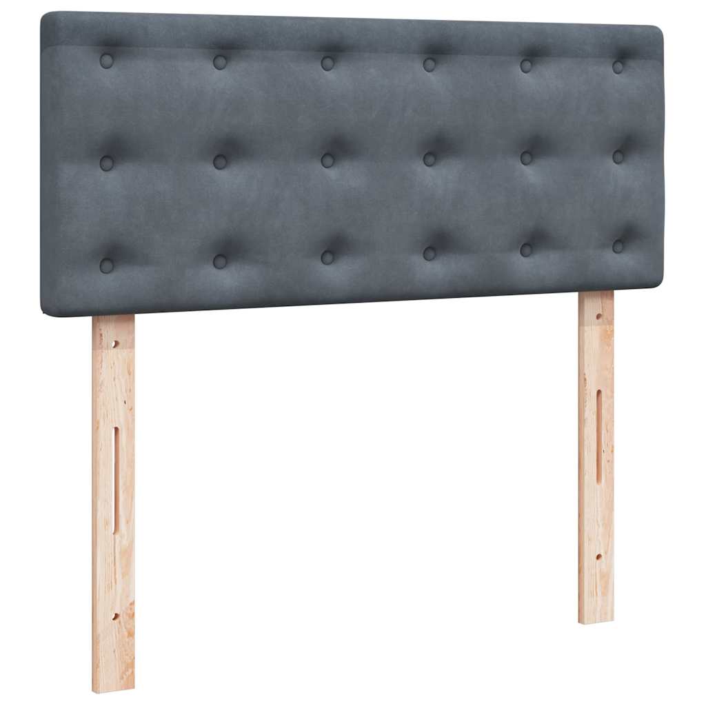 Cadre de lit ottoman et matelas gris foncé 120x200 cm velours - XIOS