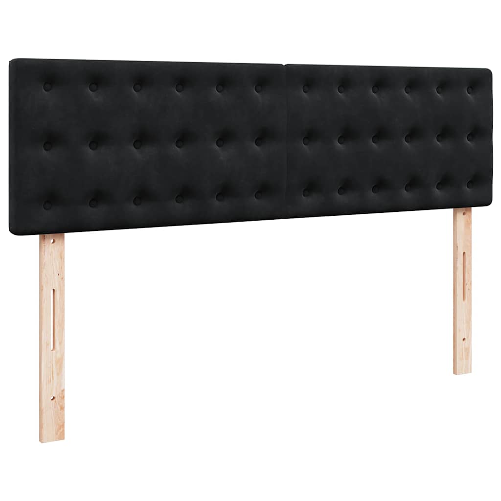 Cadre de lit ottoman avec matelas noir 140x190 cm velours - XIOS
