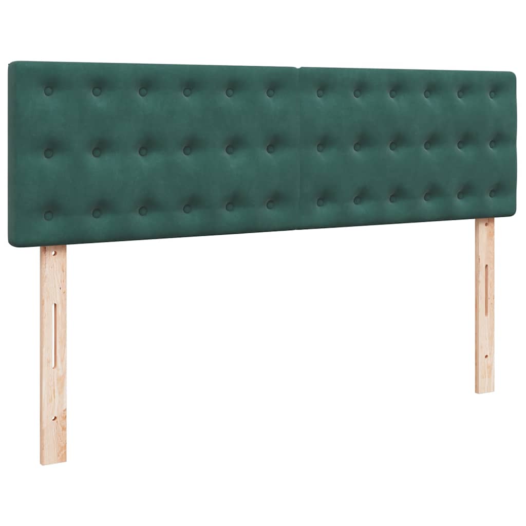 Cadre de lit ottoman avec matelas vert foncé 140x200 cm velours - XIOS
