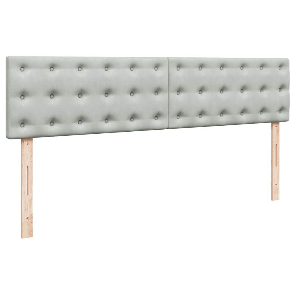Cadre de lit ottoman avec matelas gris clair 160x200 cm velours - XIOS
