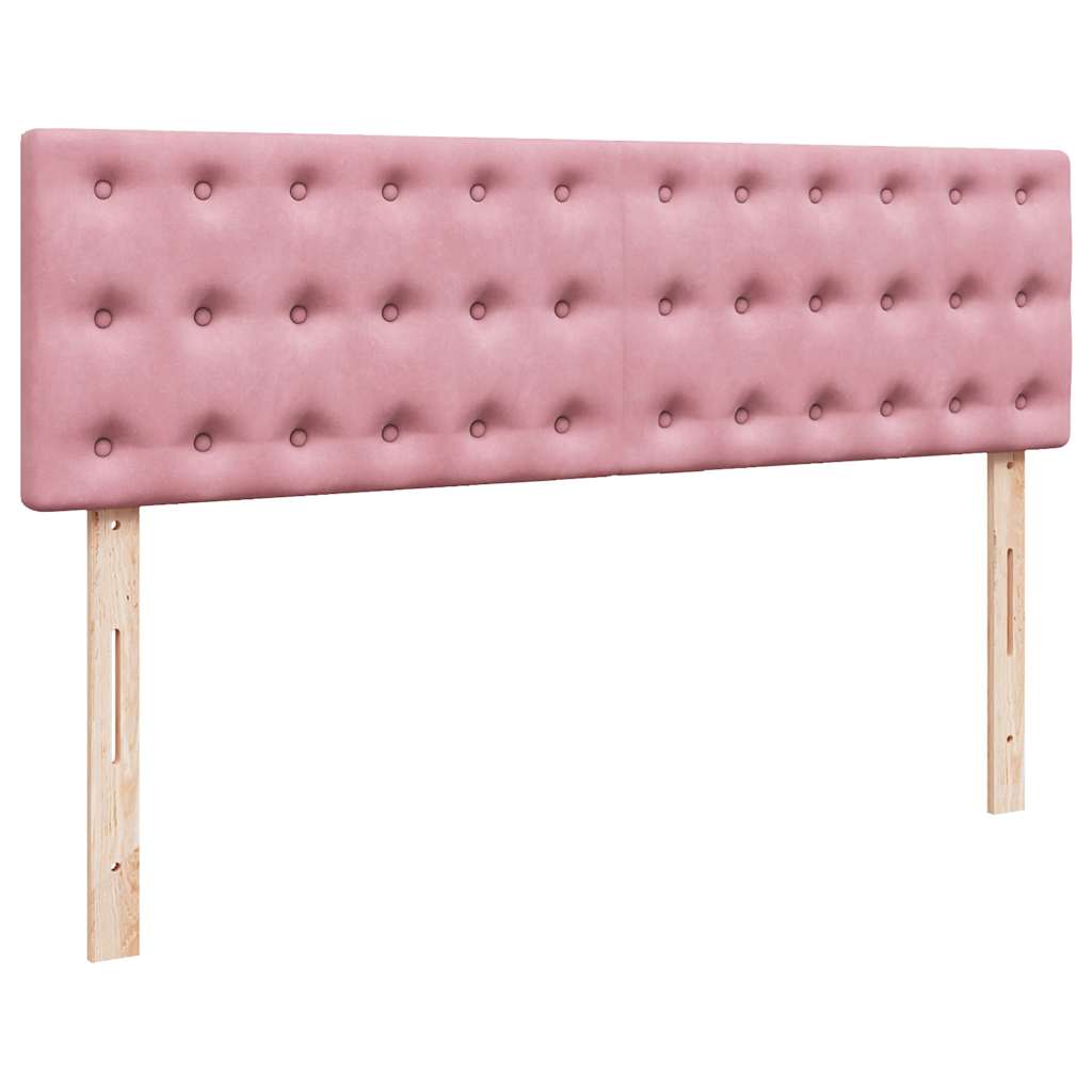 Cadre de lit ottoman avec matelas rose 160x200 cm velours - XIOS