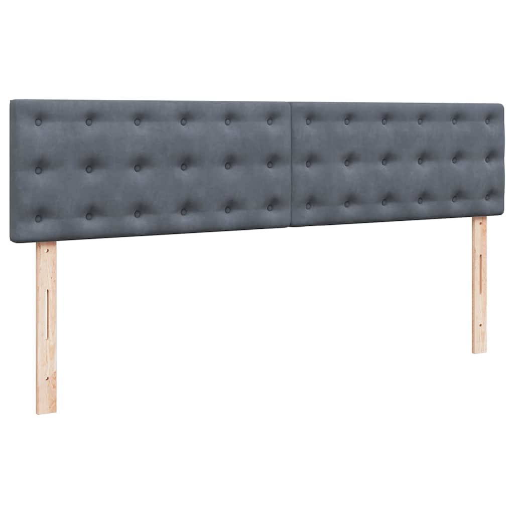 Cadre de lit ottoman avec matelas gris foncé 180x200 cm velours - XIOS