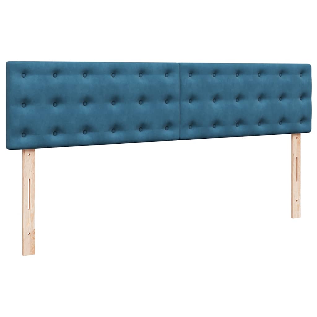 Cadre de lit ottoman avec matelas bleu foncé 180x200 cm velours - XIOS