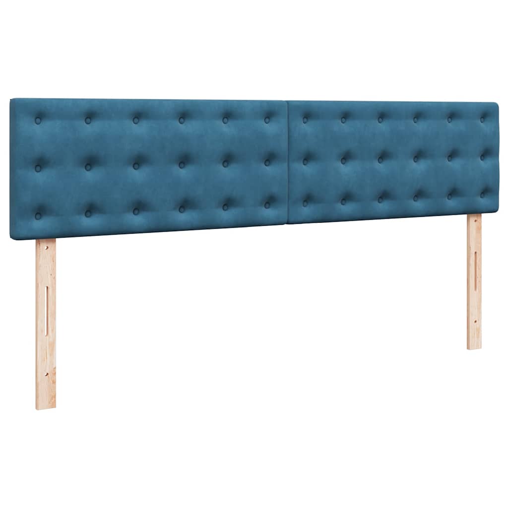 Cadre de lit ottoman avec matelas bleu foncé 200x200 cm velours - XIOS