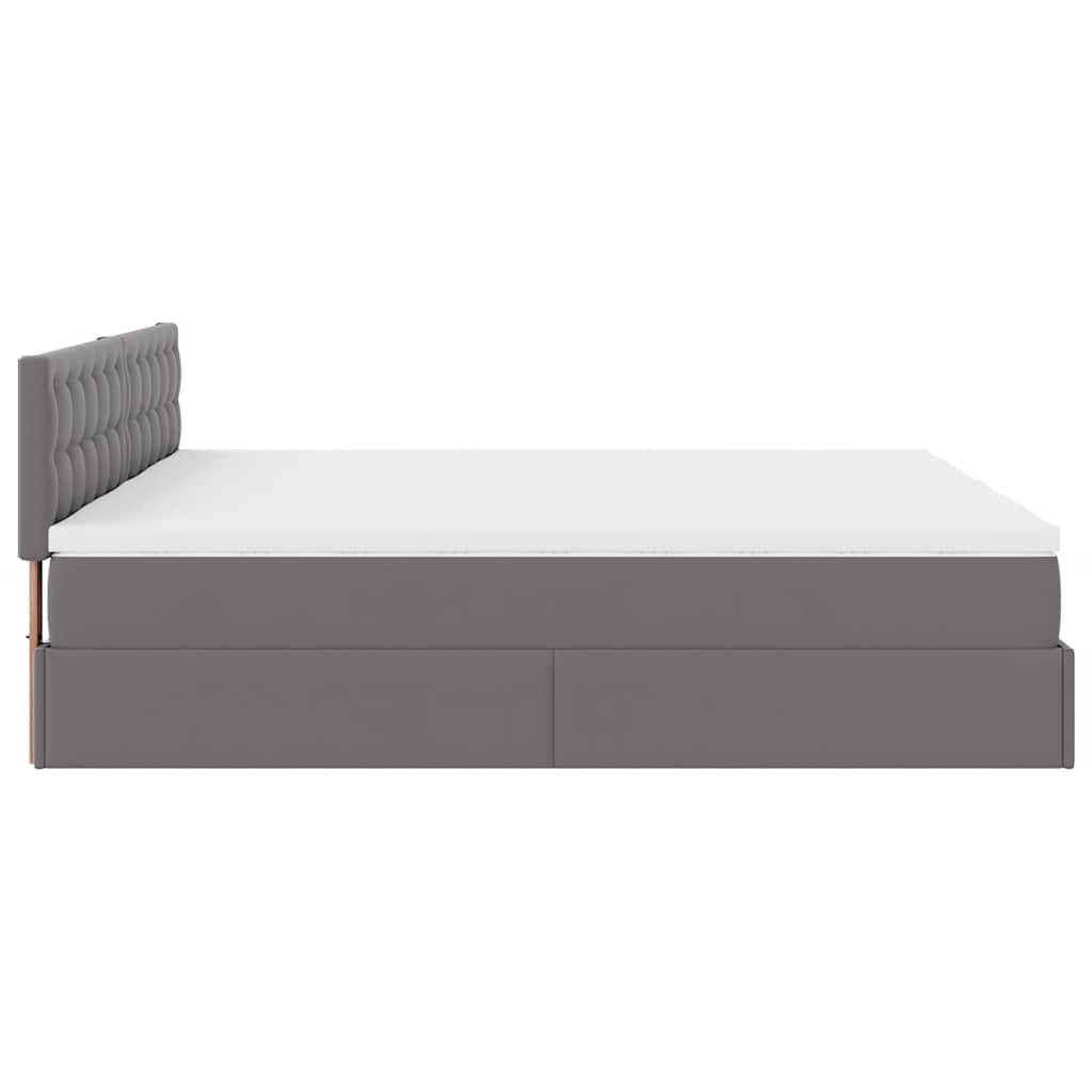Lit ottoman avec matelas & LED Gris 180x200cm similicuir - XIOS