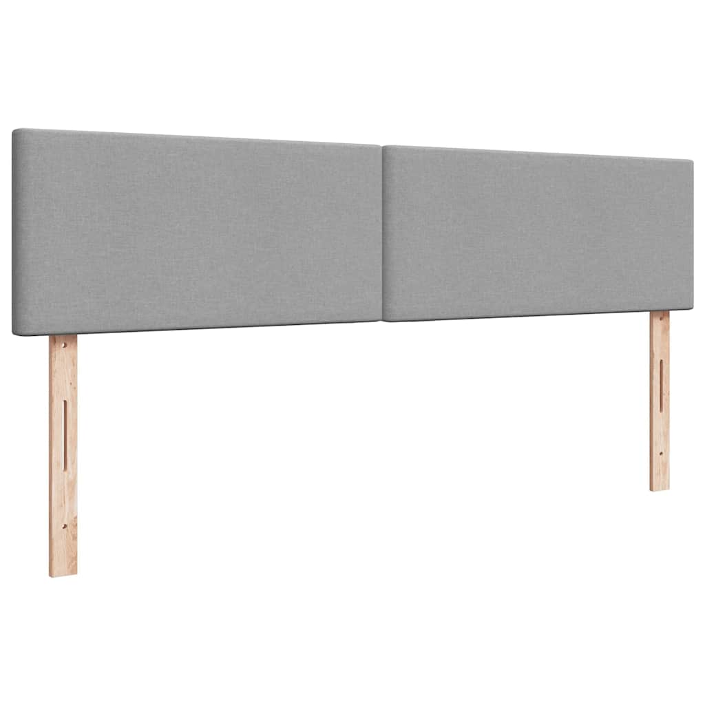 Cadre de lit ottoman et matelas gris clair 160x200cm tissu - XIOS
