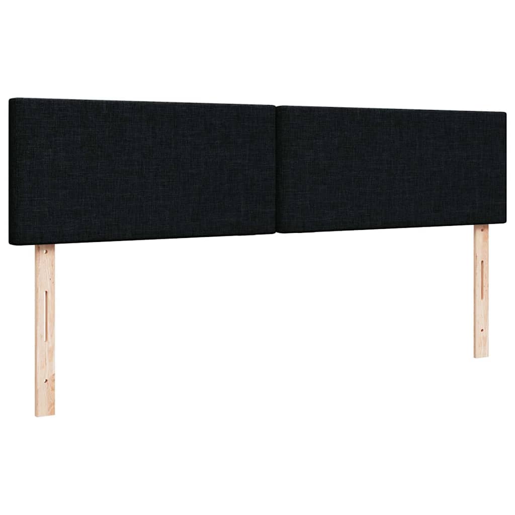 Cadre de lit ottoman avec matelas noir 160x200 cm tissu - XIOS
