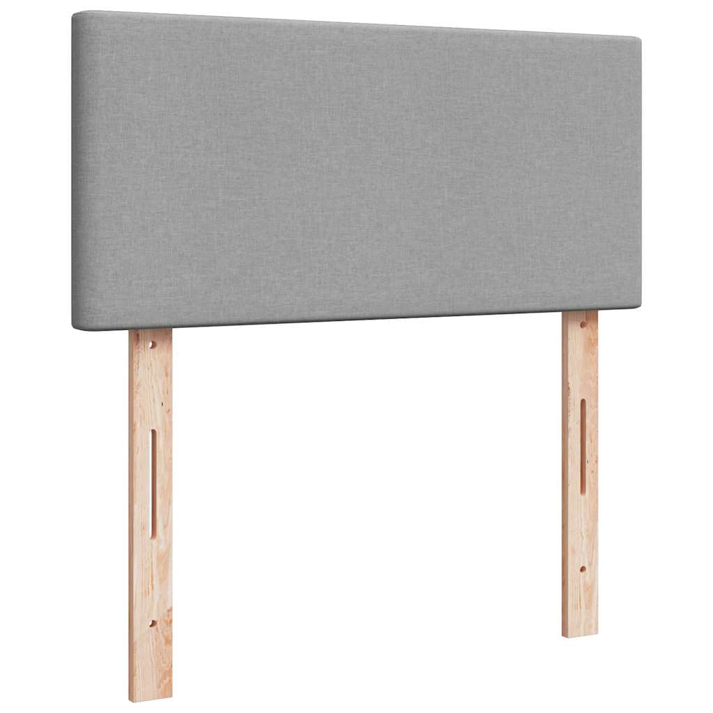 Cadre de lit ottoman et matelas gris clair 200x200cm tissu - XIOS