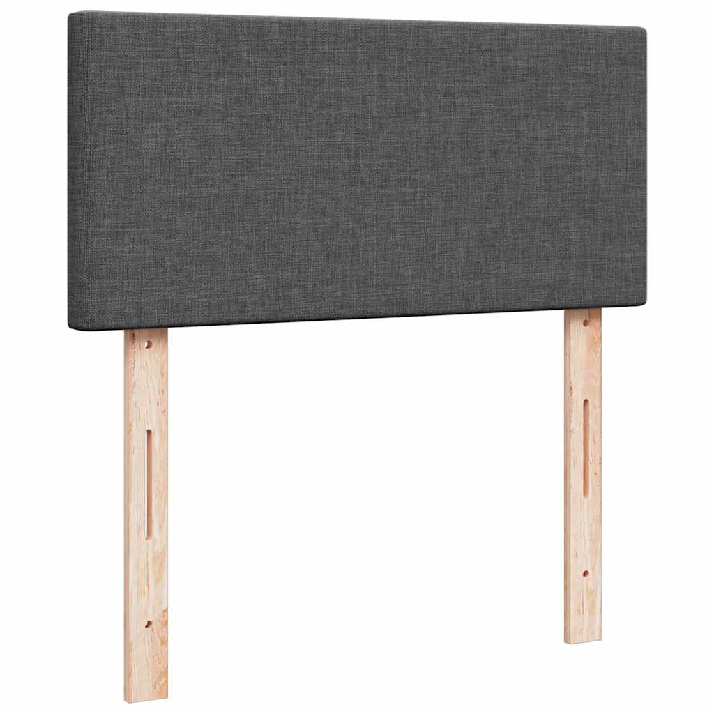 Cadre de lit ottoman avec matelas gris foncé 200x200cm tissu - XIOS