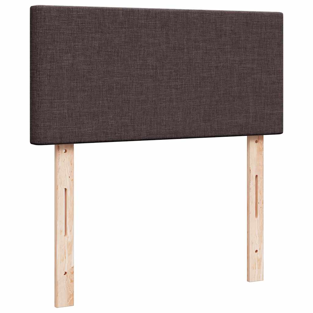 Cadre de lit ottoman avec matelas marron foncé 200x200 cm tissu - XIOS