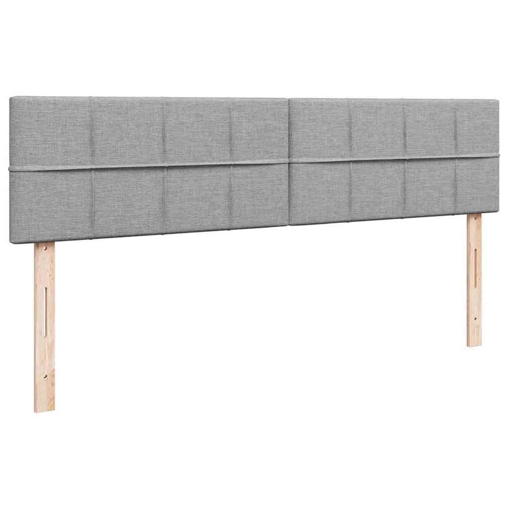 Cadre de lit ottoman et matelas gris clair 160x200cm tissu - XIOS