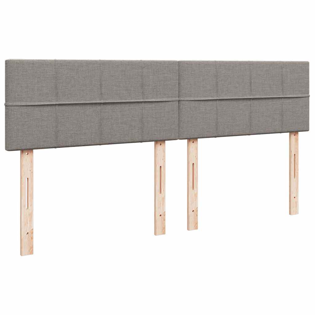 Cadre de lit ottoman avec matelas taupe 160x200 cm tissu - XIOS