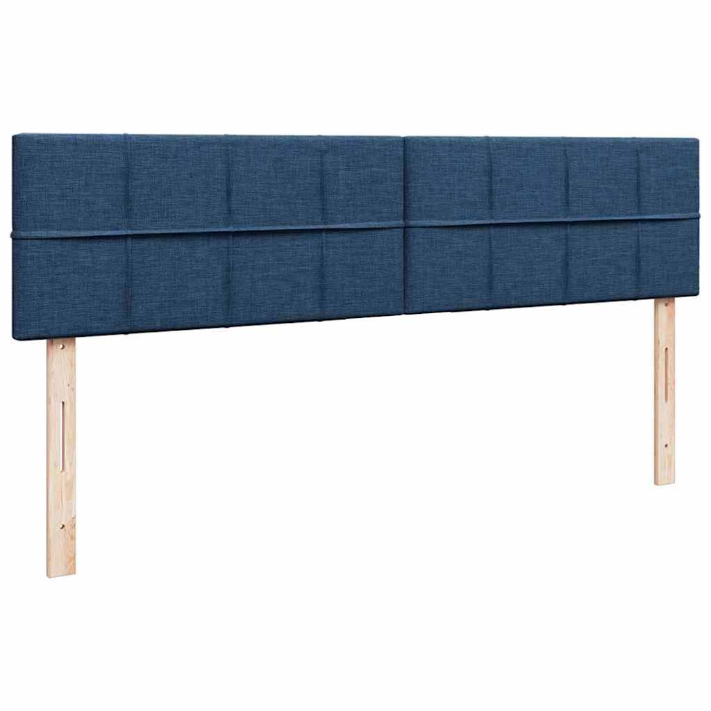 Cadre de lit ottoman avec matelas bleu 160x200 cm tissu - XIOS
