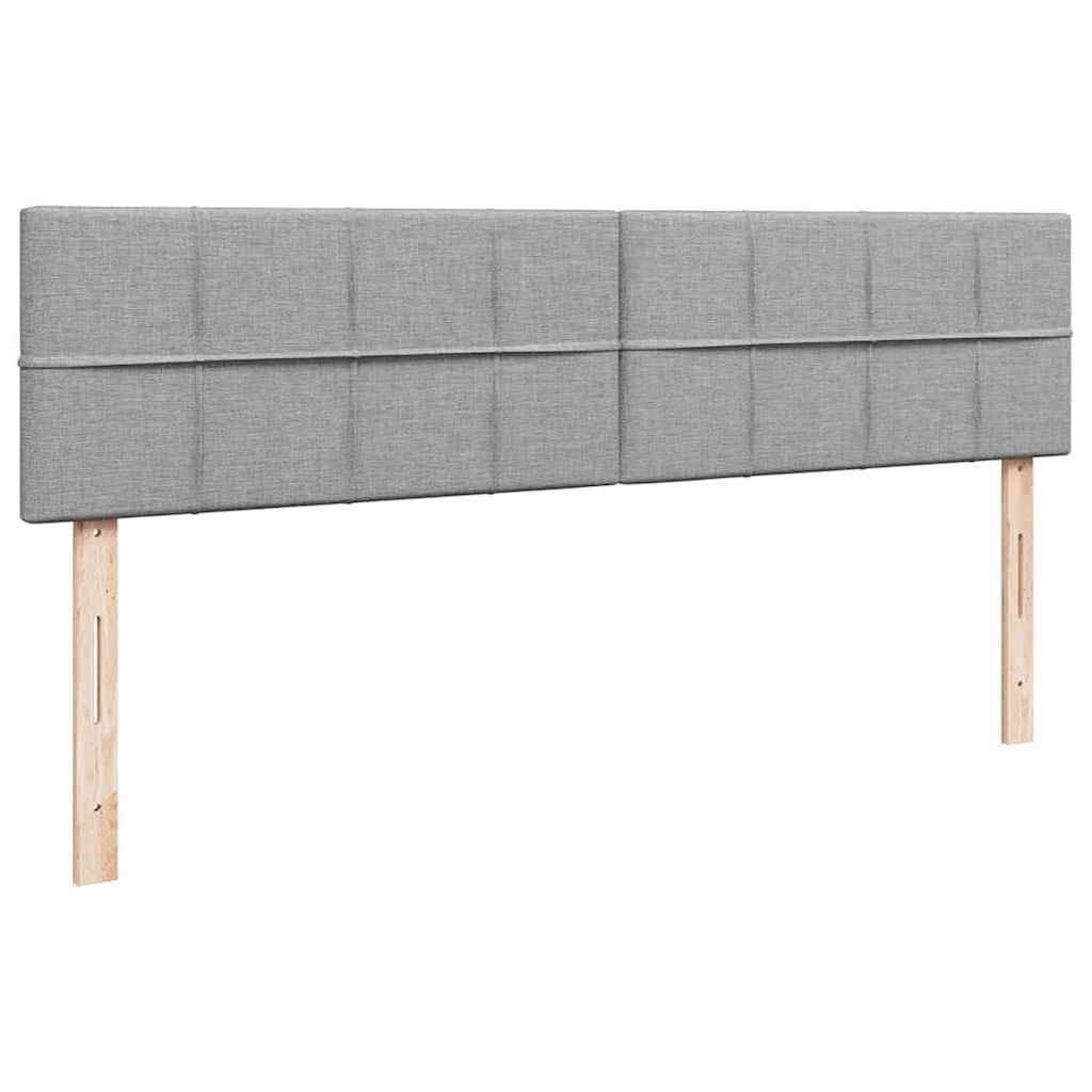 Cadre de lit ottoman et matelas gris clair 180x200cm tissu - XIOS