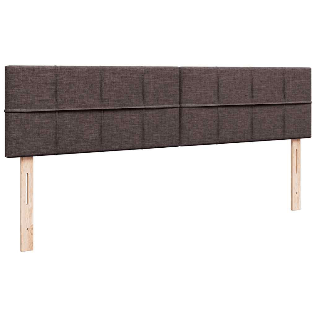 Cadre de lit ottoman avec matelas marron foncé 200x200 cm tissu - XIOS