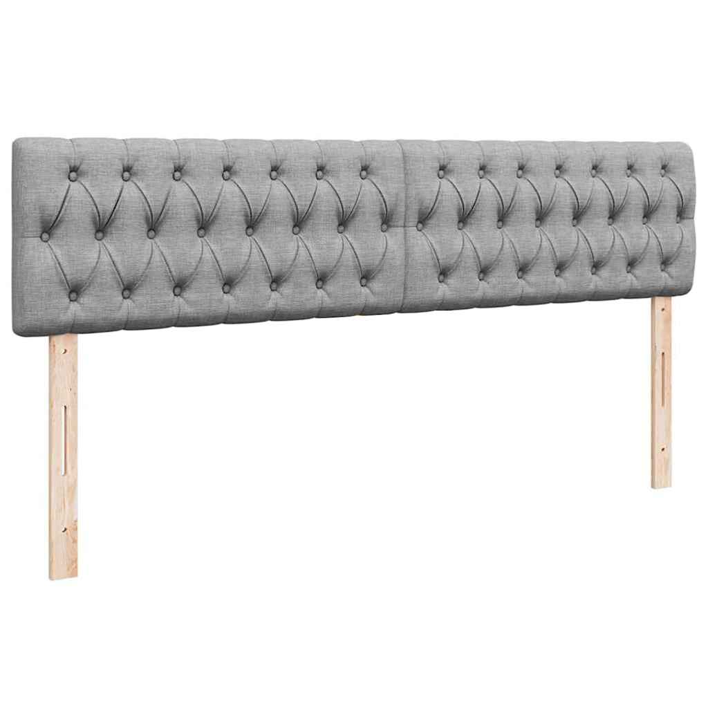 Cadre de lit ottoman et matelas gris clair 180x200cm tissu - XIOS