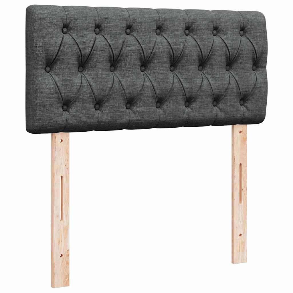 Cadre de lit ottoman avec matelas gris foncé 200x200cm tissu - XIOS