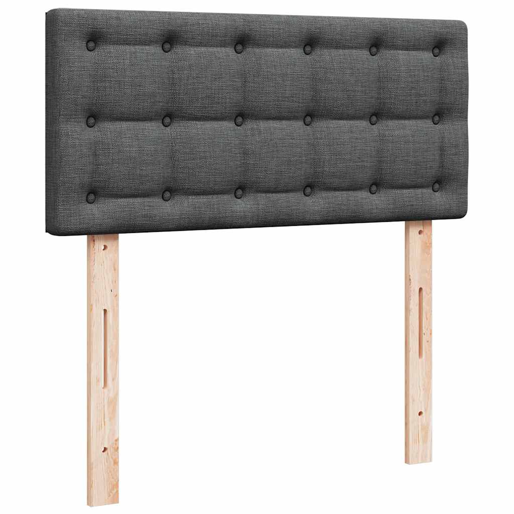 Cadre de lit ottoman avec matelas gris foncé 160x200cm tissu - XIOS