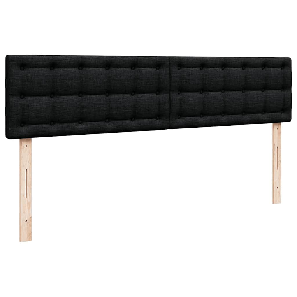 Cadre de lit ottoman avec matelas noir 160x200 cm tissu - XIOS