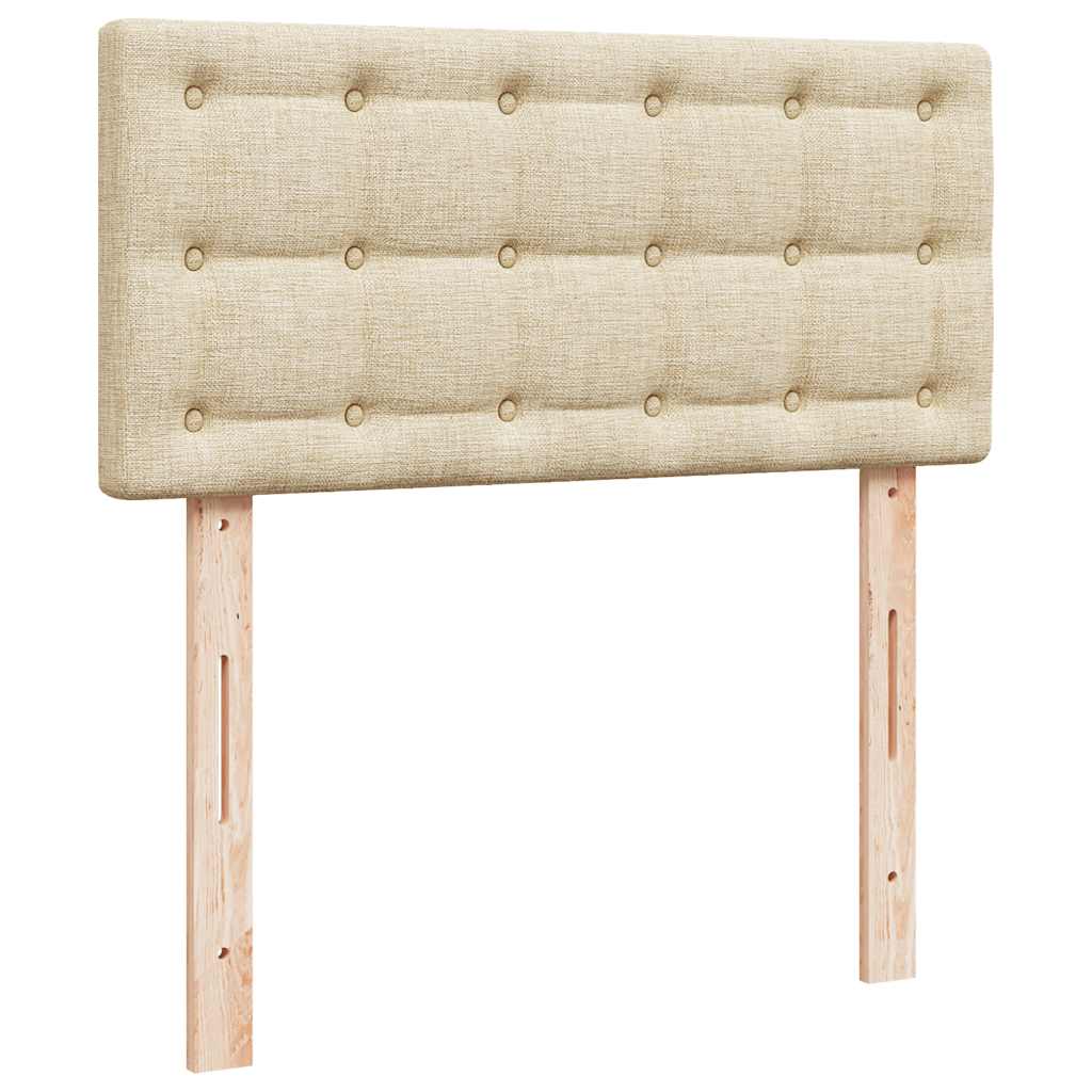 Cadre de lit ottoman avec matelas crème 160x200 cm tissu - XIOS