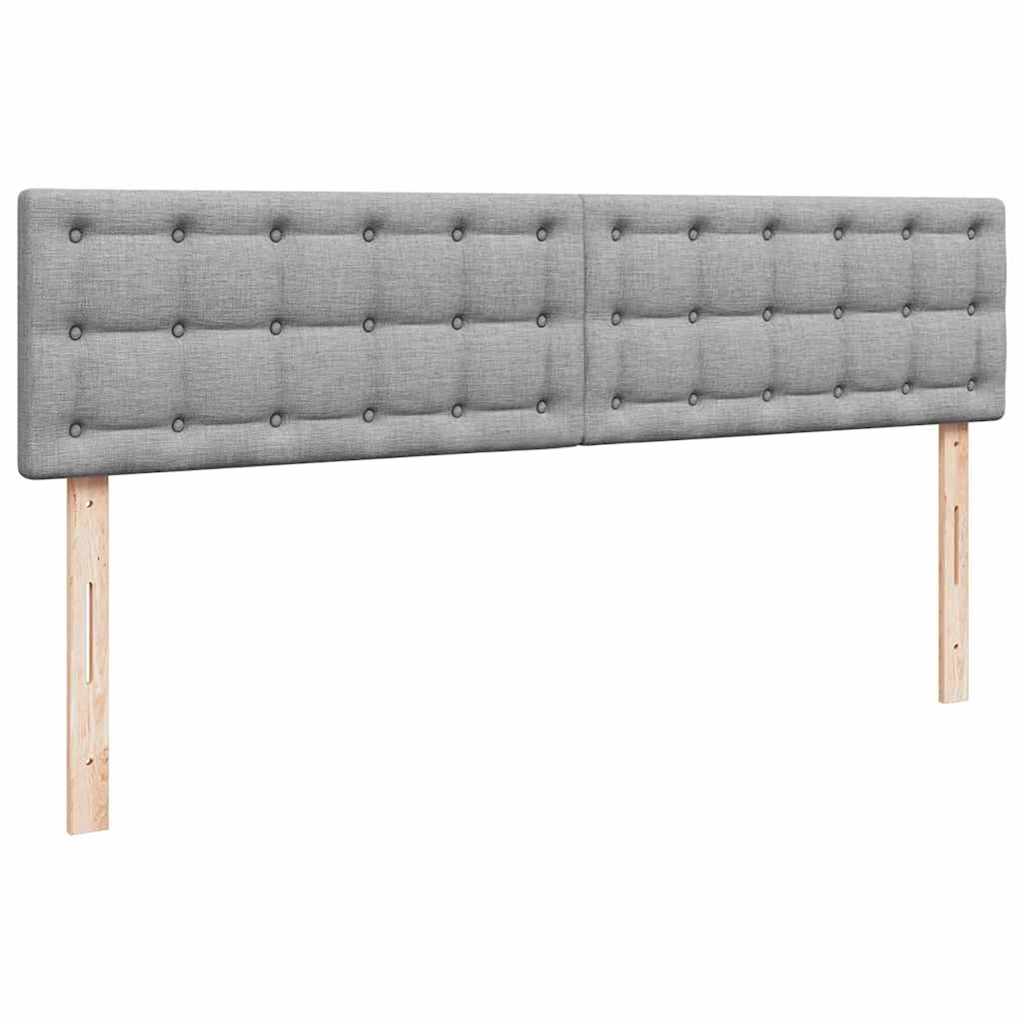 Cadre de lit ottoman et matelas gris clair 180x200cm tissu - XIOS