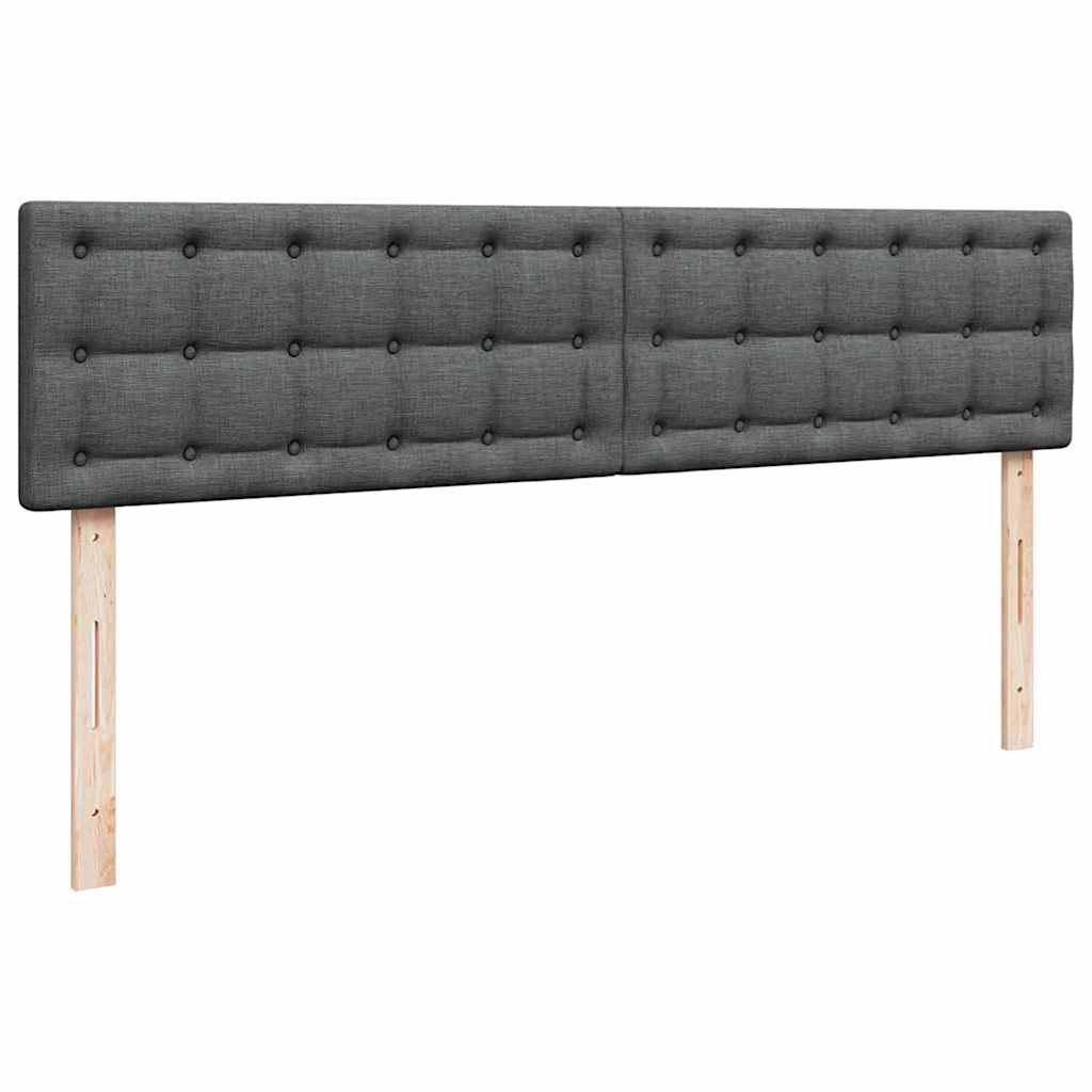 Cadre de lit ottoman avec matelas gris foncé 180x200cm tissu - XIOS