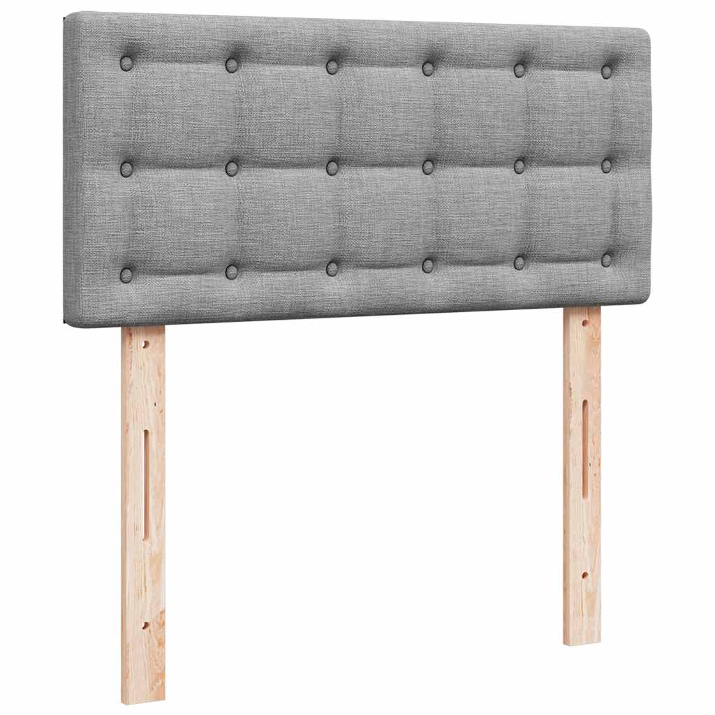 Cadre de lit ottoman et matelas gris clair 200x200cm tissu - XIOS