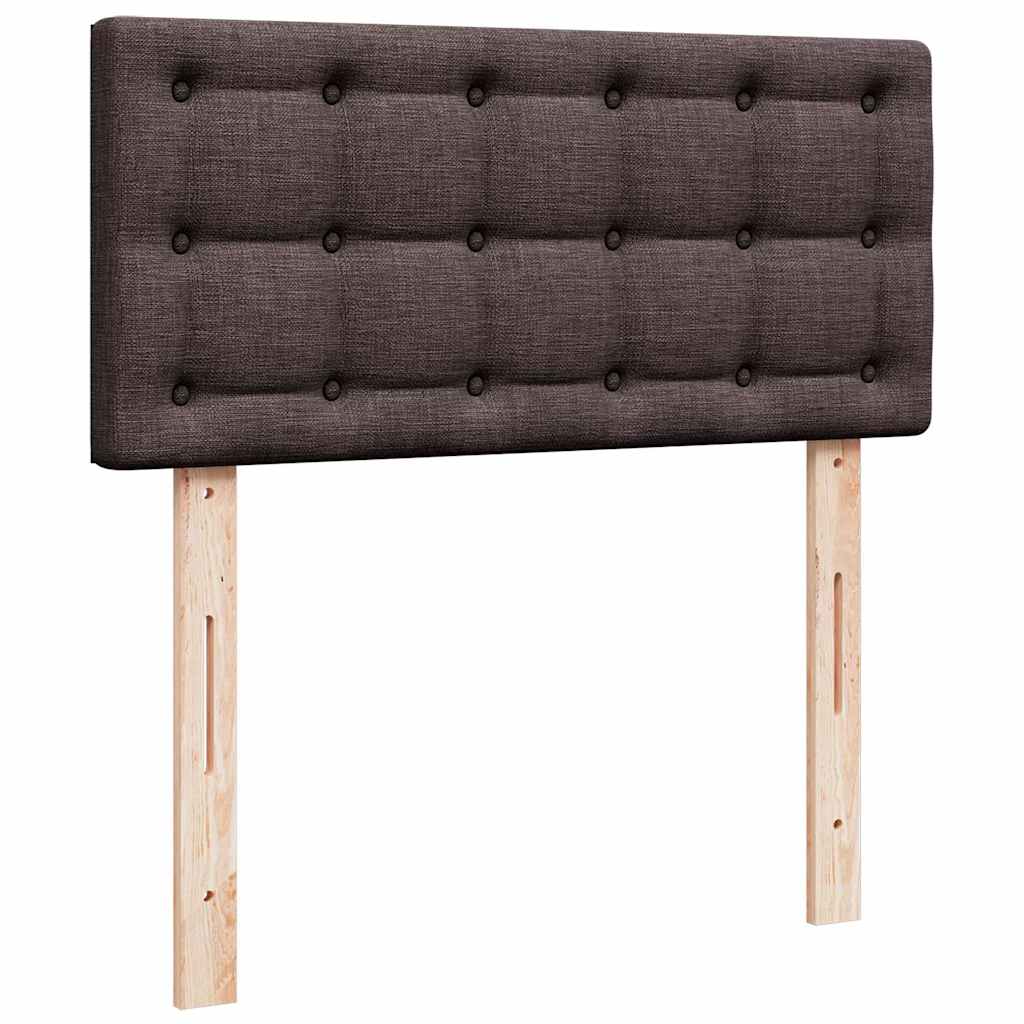 Cadre de lit ottoman avec matelas marron foncé 200x200 cm tissu - XIOS