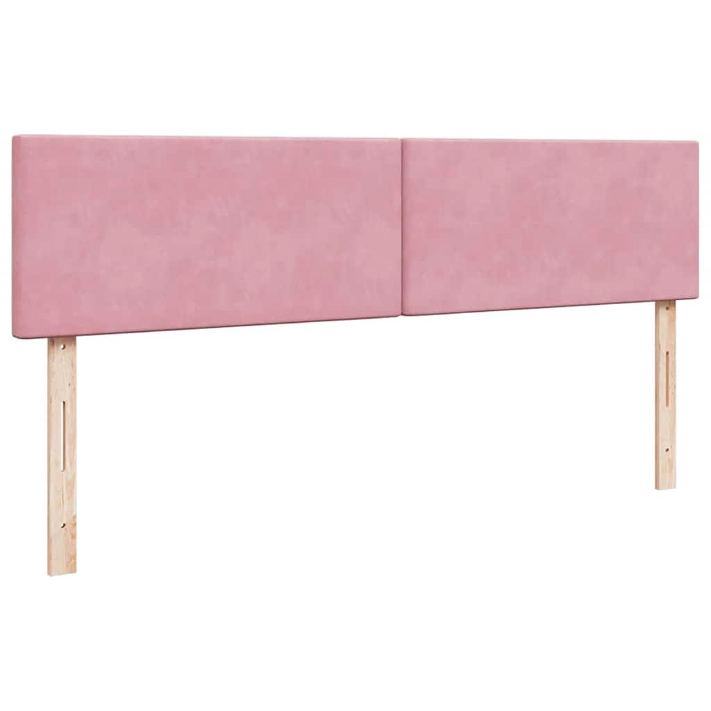 Cadre de lit ottoman avec matelas rose 160x200 cm velours - XIOS