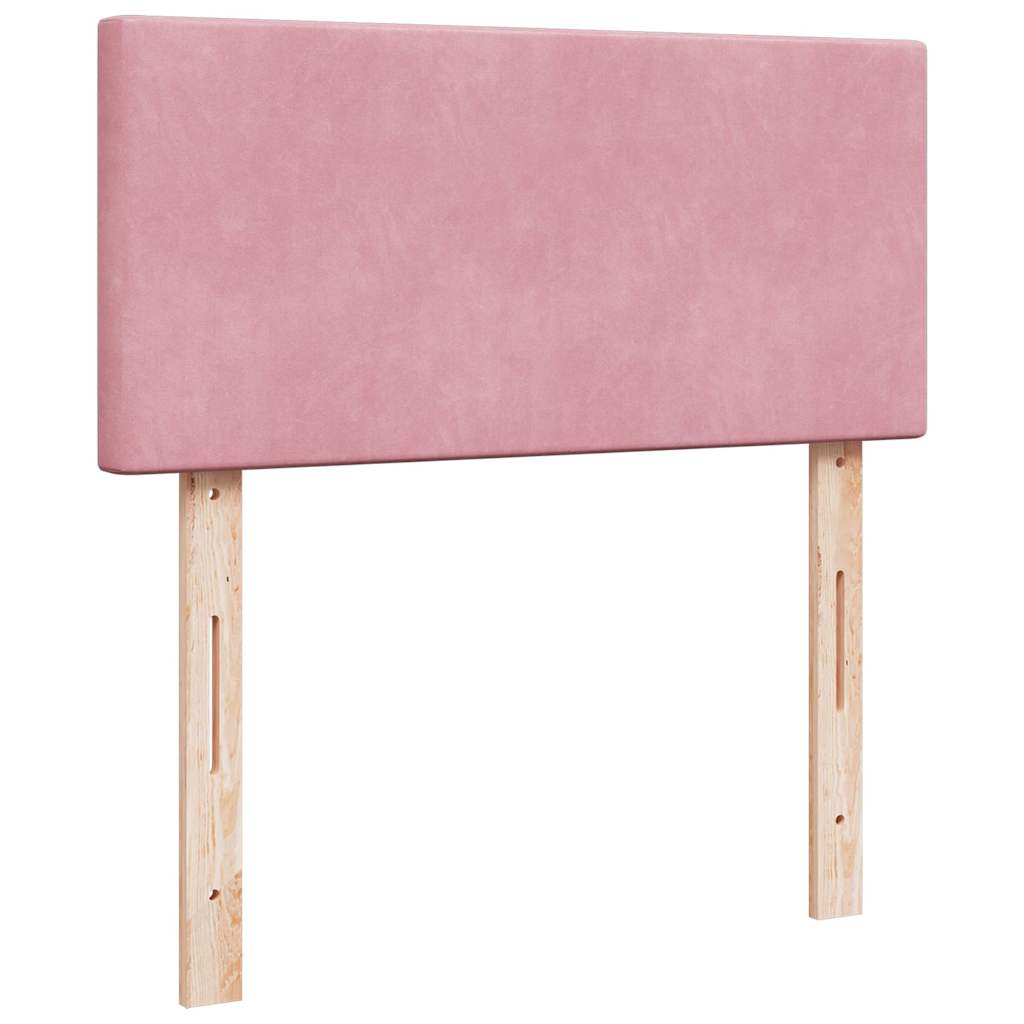 Cadre de lit ottoman avec matelas rose 180x200 cm velours - XIOS