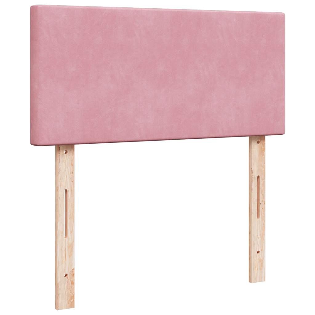 Cadre de lit ottoman avec matelas rose 200x200 cm velours - XIOS