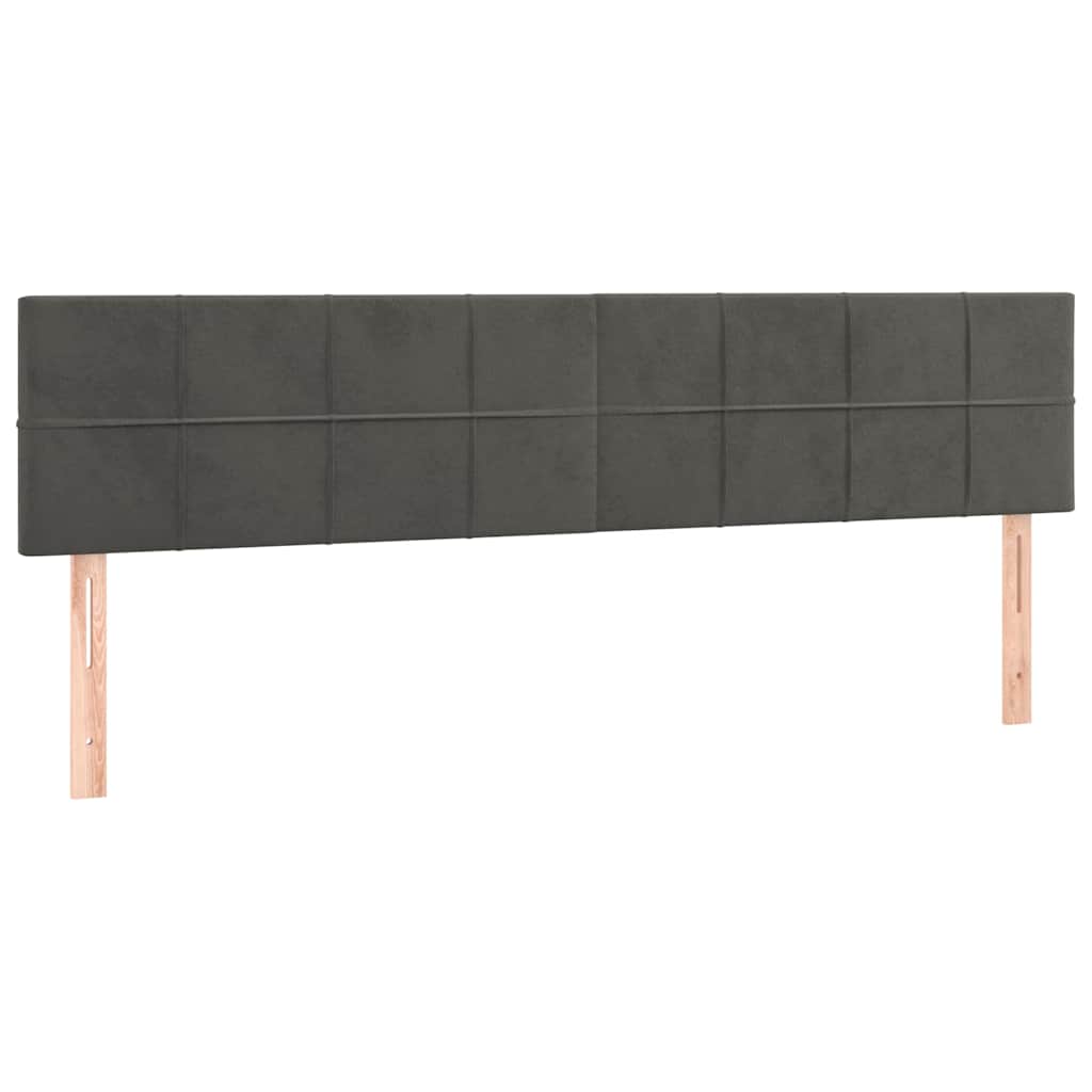 Cadre de lit ottoman avec matelas gris foncé 160x200cm velours - XIOS