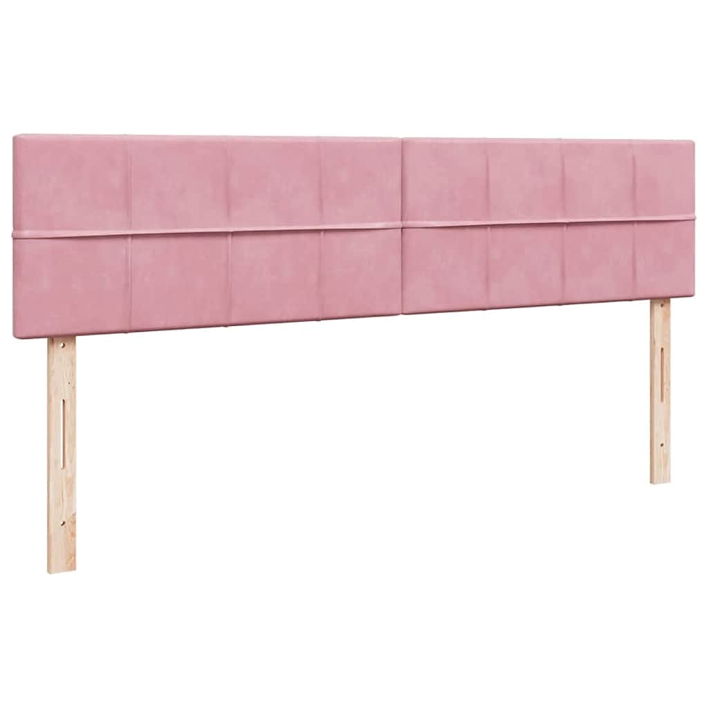 Cadre de lit ottoman avec matelas rose 160x200 cm velours - XIOS