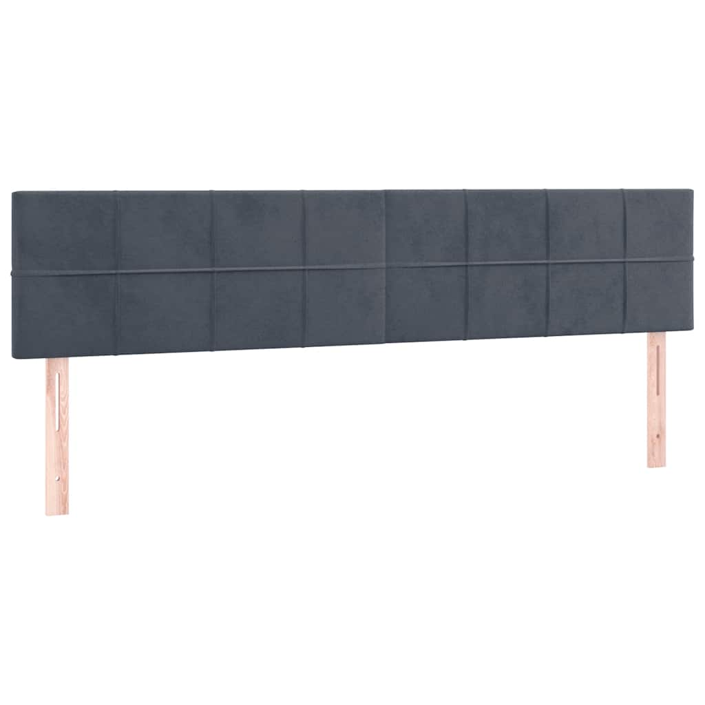 Cadre de lit ottoman avec matelas gris foncé 180x200cm velours - XIOS