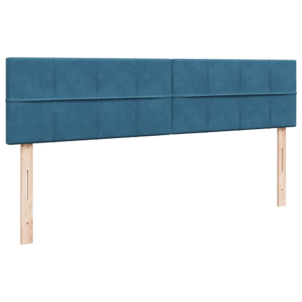 Cadre de lit ottoman avec matelas bleu foncé 180x200 cm velours - XIOS