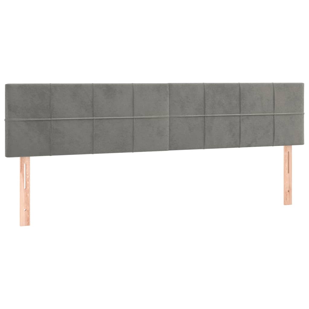 Cadre de lit ottoman avec matelas gris clair 200x200 cm velours - XIOS