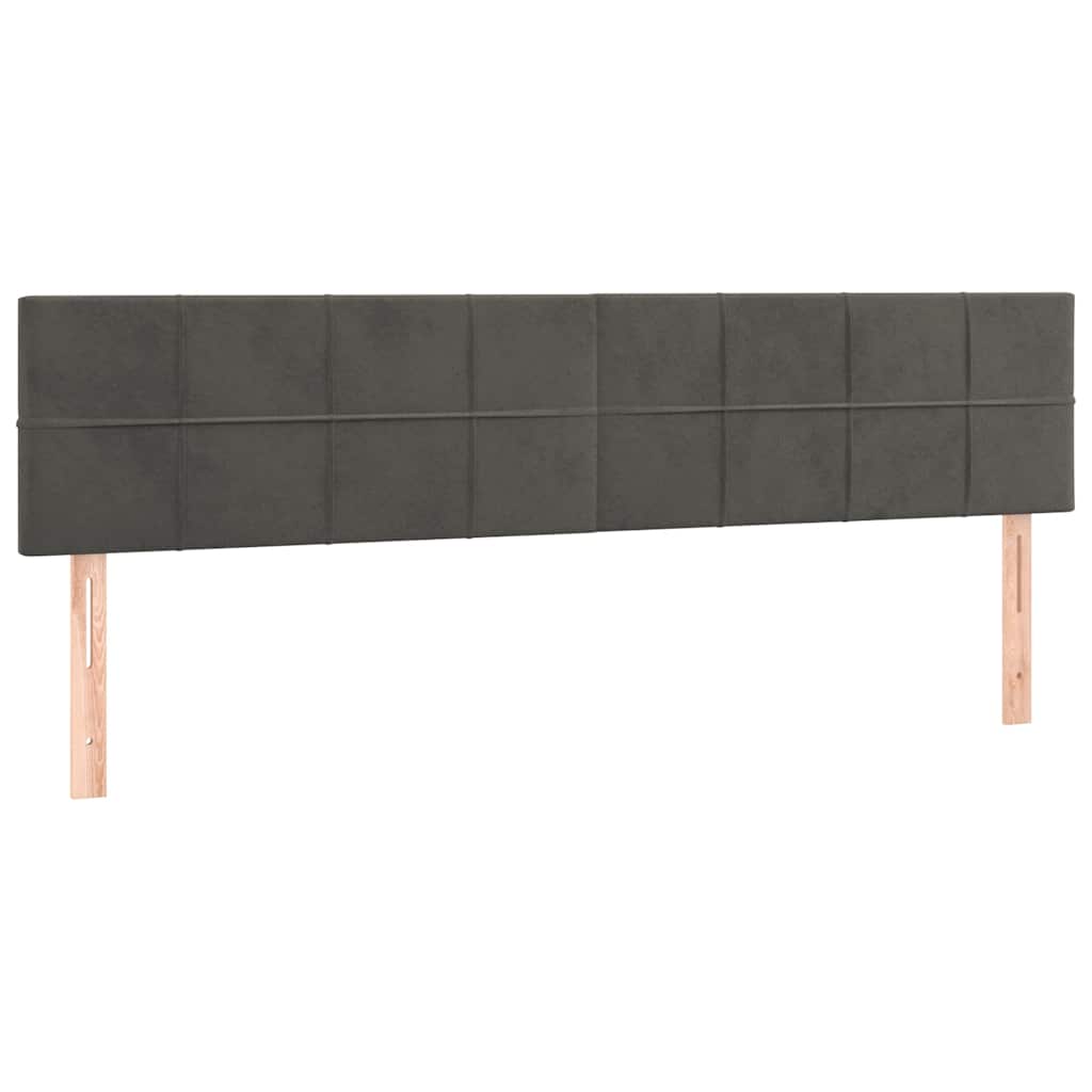 Cadre de lit ottoman avec matelas gris foncé 200x200 cm velours - XIOS