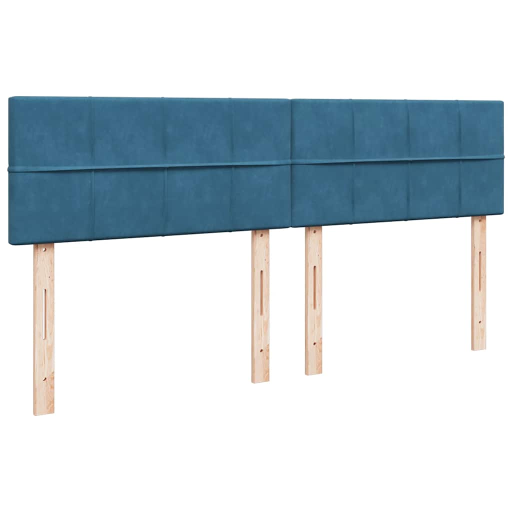 Cadre de lit ottoman avec matelas bleu foncé 200x200 cm velours - XIOS